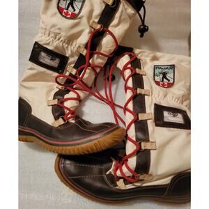 Pajar Snow Boots White Brown Waterproof Womans Sz. 5 1/2
